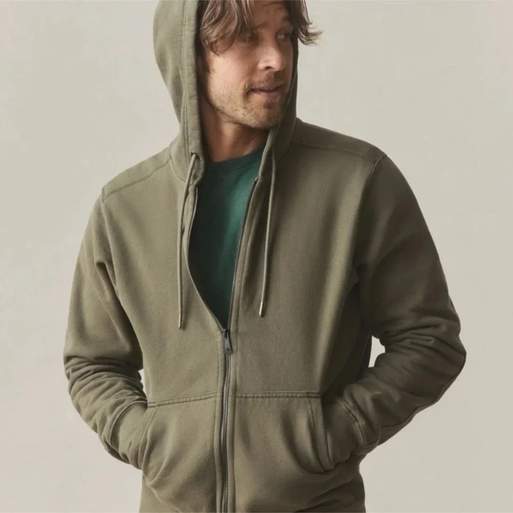Men's American Giant Olive Green Hoodie Sweatshirt - Picture 3 of 7